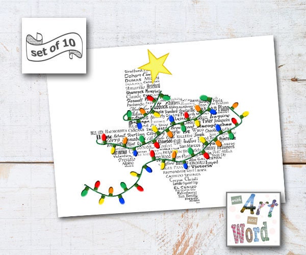 Texas Christmas Cards 2022 Texas Christmas Card Set Free Shipping 2 Styles: Texas In | Etsy Ireland