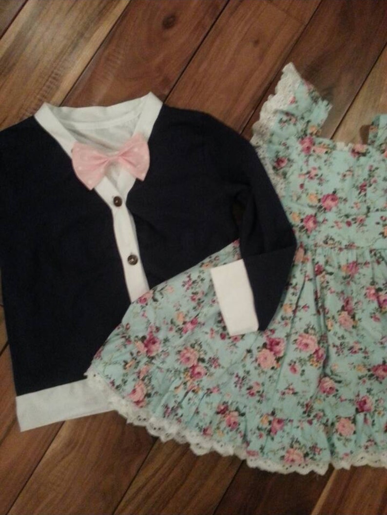 Perfect for Easter Sizes 6 month to 6x. Beautiful handmade boutique style dress