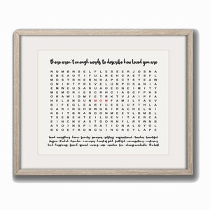 Personalized Mother's Day Gift for Her, Personalised Mom Gift, Step Mom Gift, Custom Grandma Gift, Mom Custom Word Search Puzzle