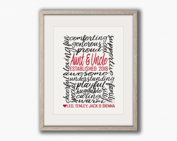personalised auntie and uncle gifts