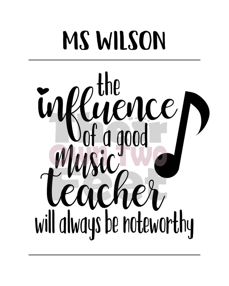 PRINTABLE Music Teacher Gift Music Teacher Printable Music Etsy