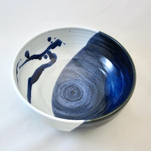 Porcelain serving bowl, blue and white