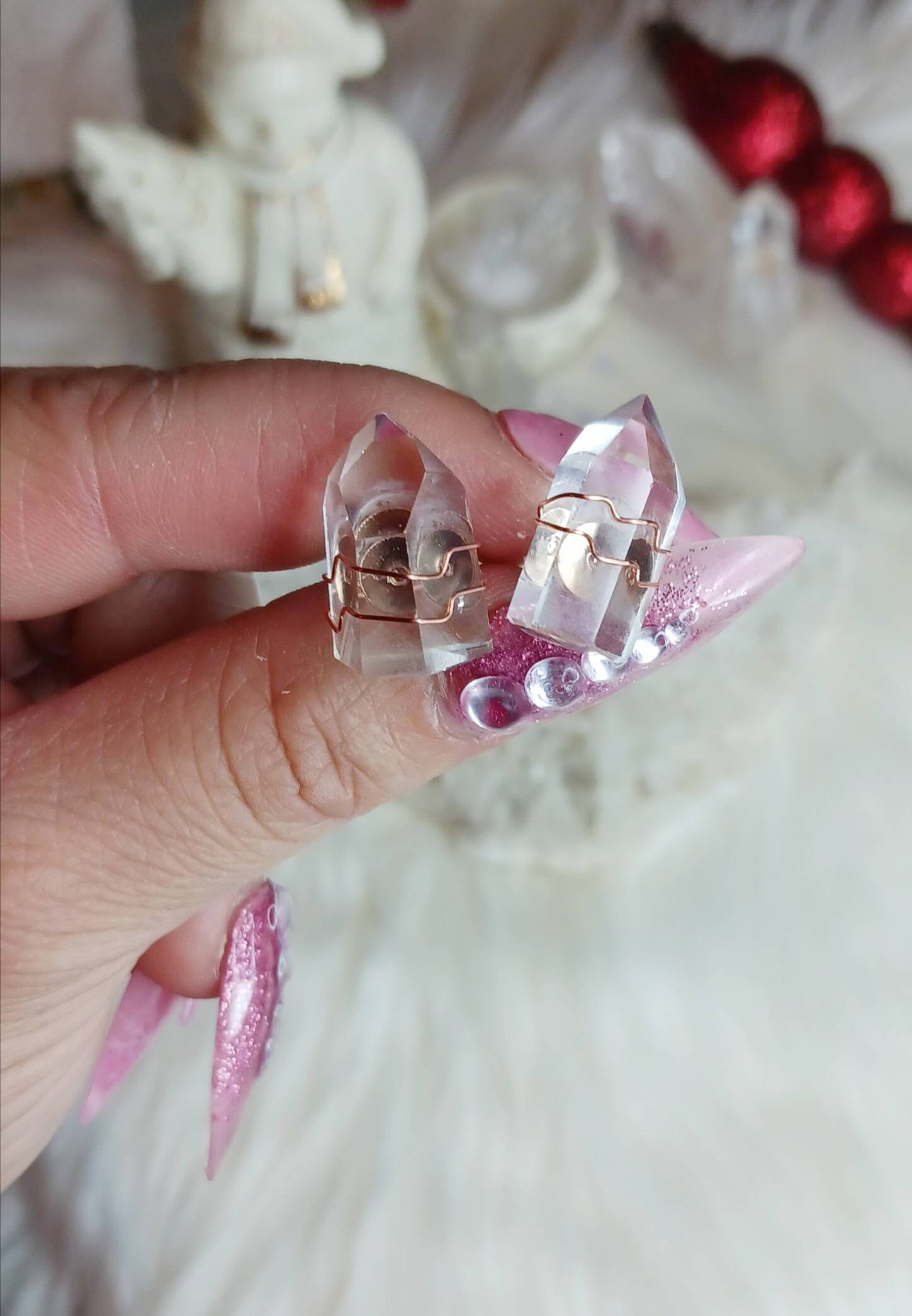 Phantom Quartz Studs Etsy