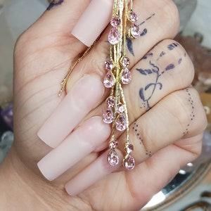 Pink Drop ear threaders