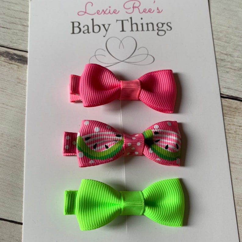 Watermelon Baby Hair Clips Noslip Hair Clips Toddler Etsy