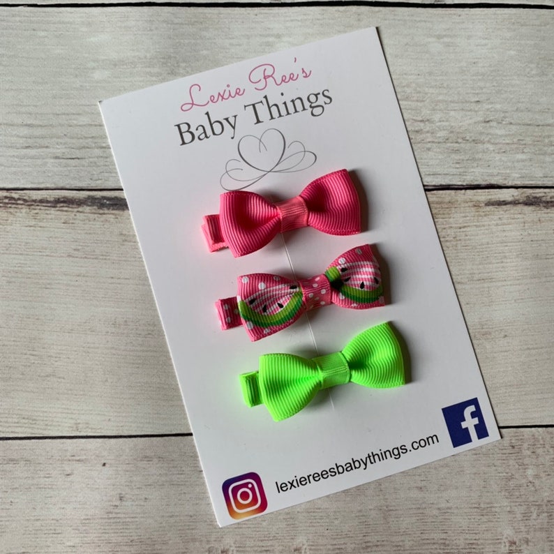 Watermelon Baby Hair Clips Noslip Hair Clips Toddler Etsy