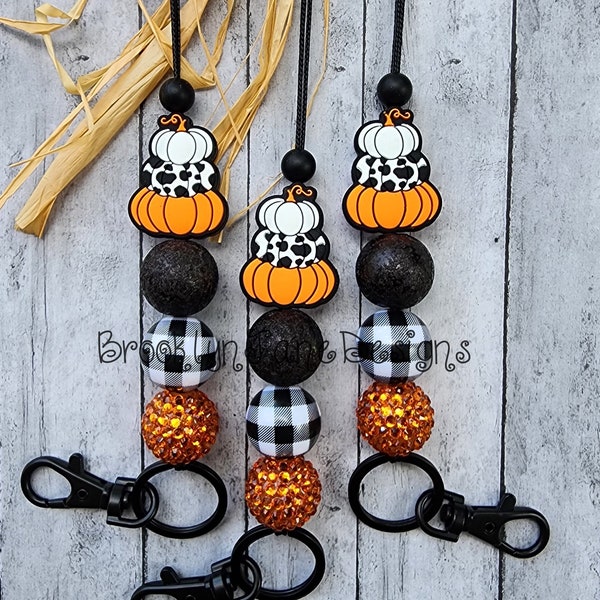 Fall lanyard, pumpkin, teacher lanyard, lanyard, teacher, badge holder, badge holder, ID holder, breakaway, teacher, lanyard necklace