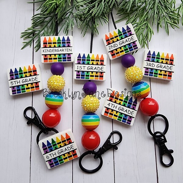 Teacher lanyard, lanyard for teacher, lanyard, teachers, teacher gift, ID badge holder, badge holder, breakaway, teacher, crayon lanyard