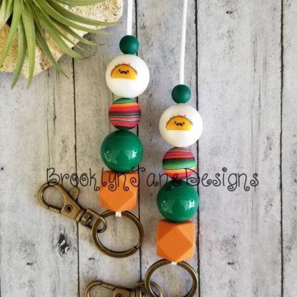 Taco lanyard, teacher lanyard, lanyard, teacher gift, ID badge holder, badge holder, breakaway, teacher, lanyard necklace, ID lanyard