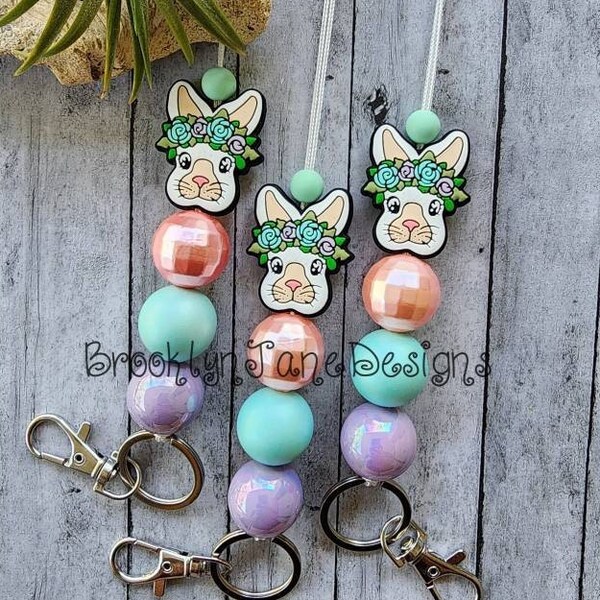 Easter Teacher lanyard, Bunny lanyard for teacher, lanyard, teachers, teacher gift, ID badge holder, badge holder, breakaway, teacher