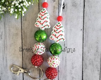 Christmas tree cake lanyard, teacher lanyard, lanyard, teacher gift, ID badge holder, badge holder, ID holder, breakaway, teacher, holiday
