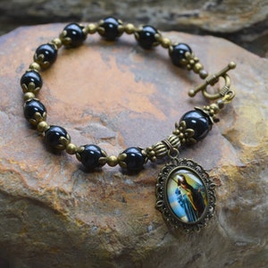 Jesus Shepherd with Lamb Rosary Bracelet