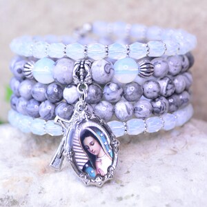 Our Lady Of Guadalupe Memory Wire Bracelet