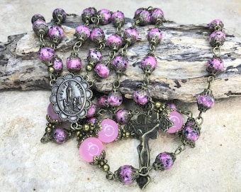 Lady Of Fatima Rosary bronze color