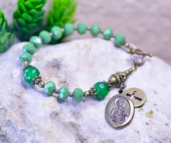 St Jude Rosary Bracelet Etsy