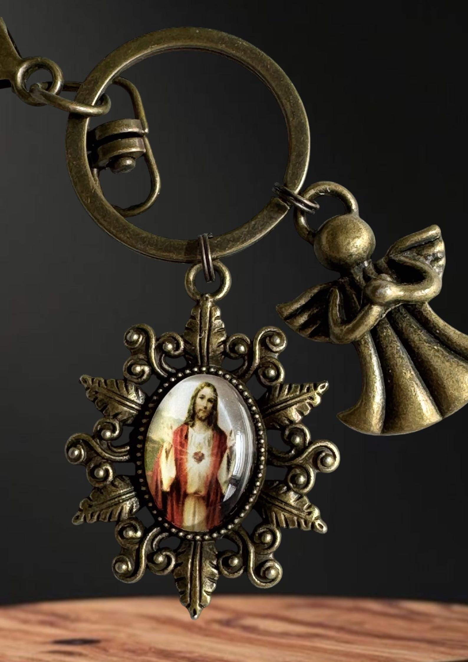 Sacred Key Chain Sacred Heart of Jesus Keychain - Etsy