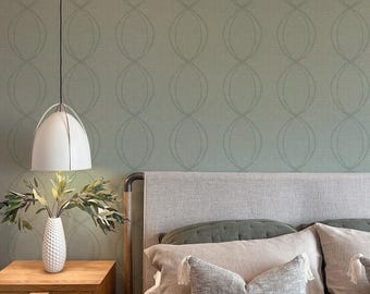 Mid Century Modern Wallpaper Idea - Geometric Wallpaper Design in Contemporary Color Choices - Choose peel and stick or other options.