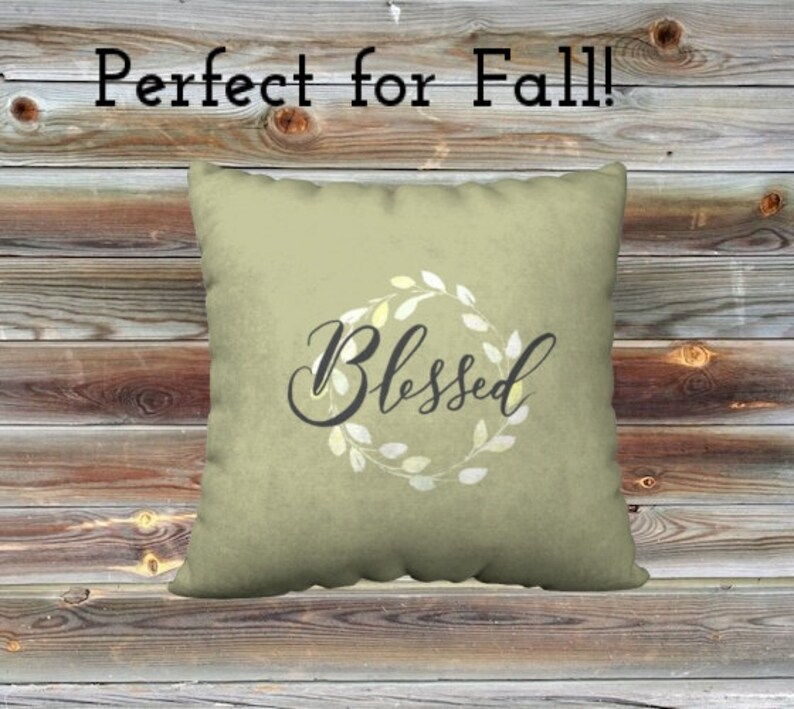 Modern Farmhouse Decorative Pillow Cover Blessed 18 X 18 Etsy