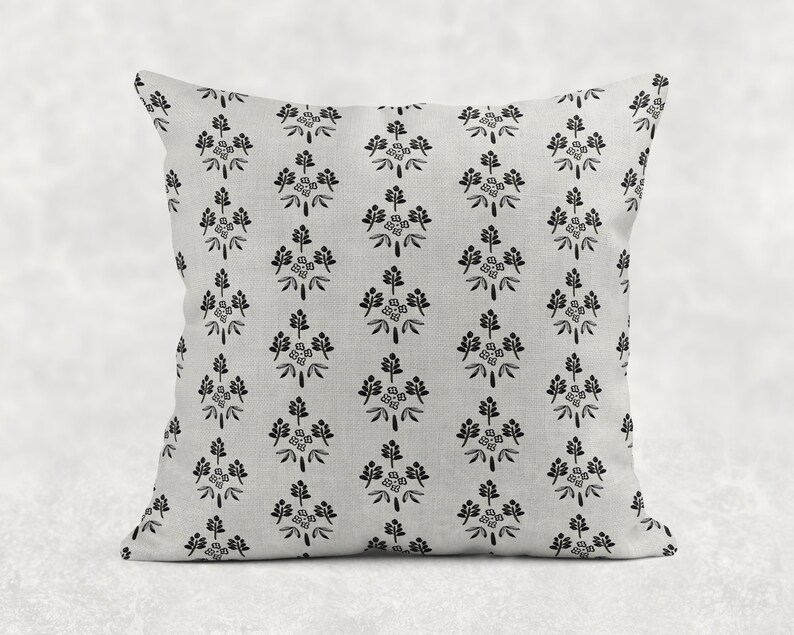 Black and White Throw Pillow Cover 22x22 Neutral Pillow Etsy