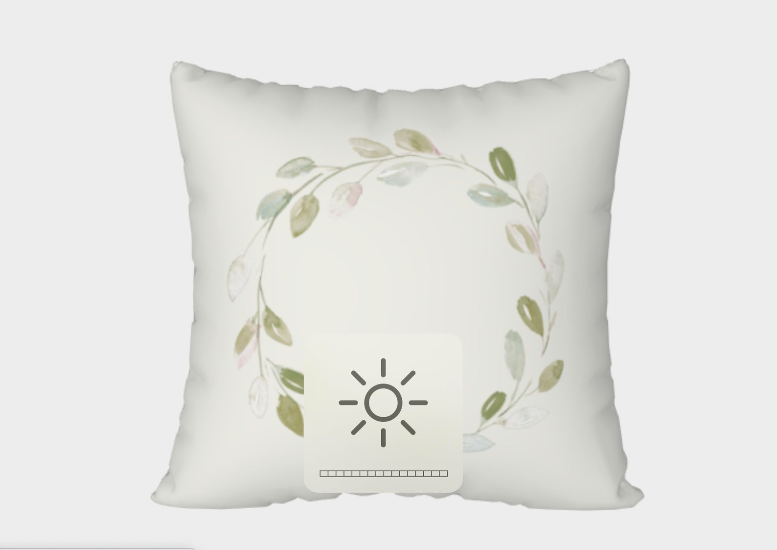 Modern Farmhouse Decorative Pillow Cover, 18 X 18 Green Wreath Pillow