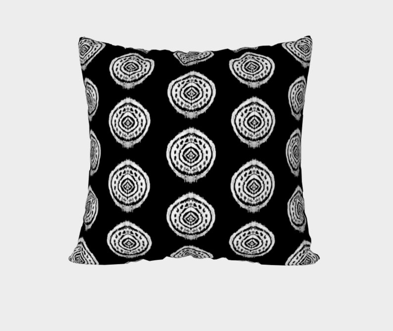 Black and White Ikat Pillow Cover Artistic Style Ikat Print Etsy