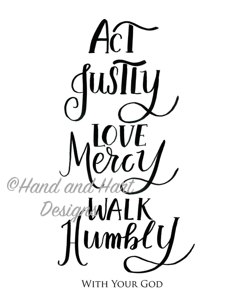 Act Justly Love Mercy Walk Humbly Micah 6 8 Watercolor - Etsy