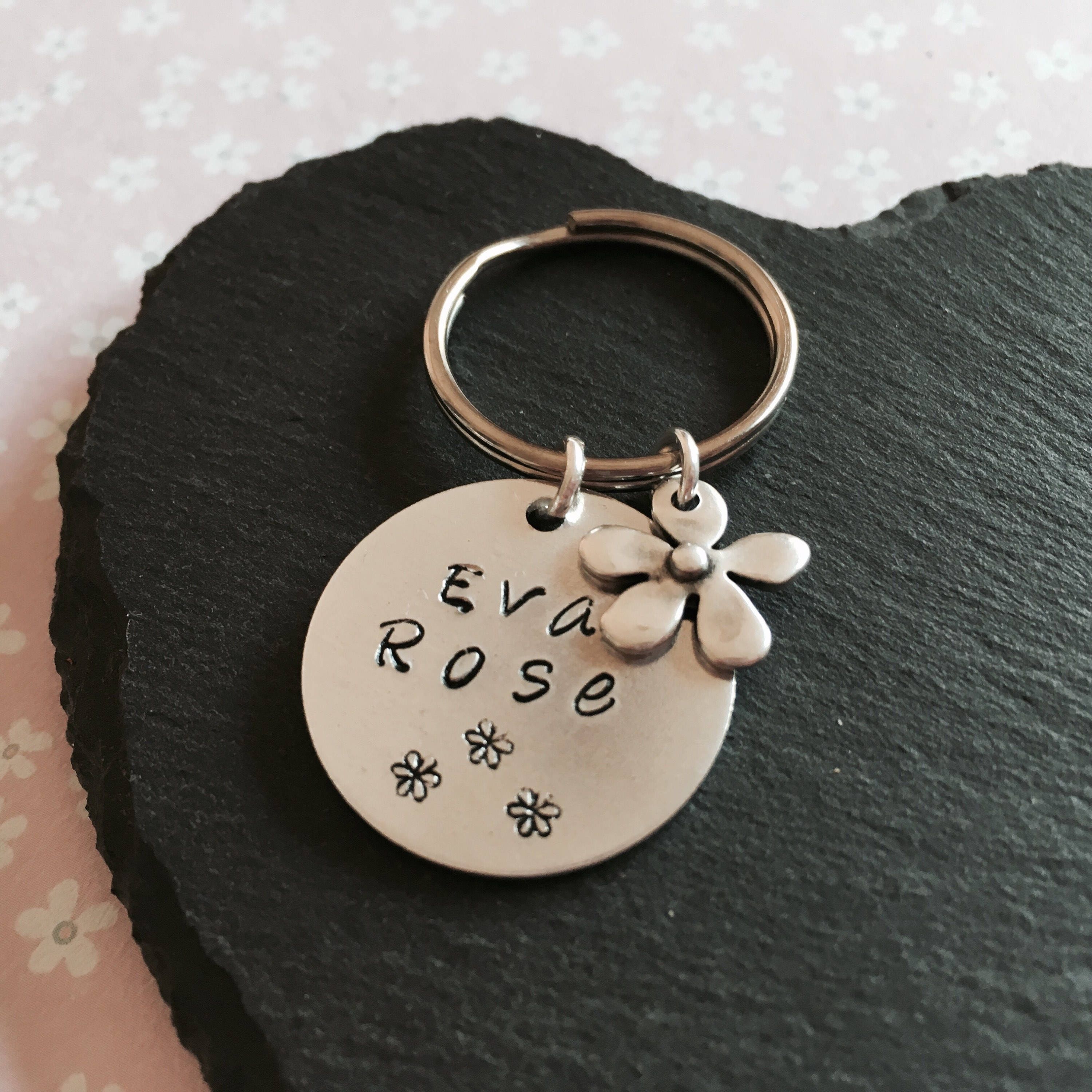 Name Key Ring personalised Name key ring Hand stamped key Etsy