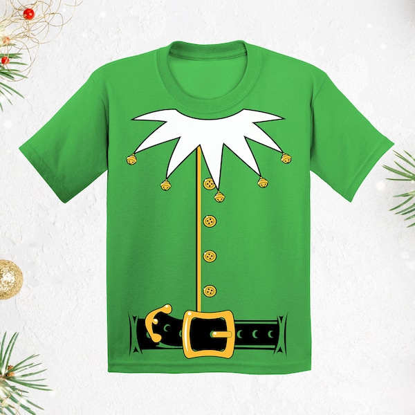 Elf Christmas Tuxedo YOUTH T-SHIRT | Santa's Helper Matching Family Costume Jumbo Print Photo Gifts Presents Christmas Movie Night