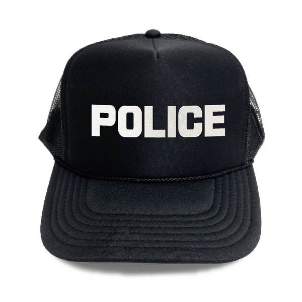 POLICE Black (White Text) Adjustable Unisex Sports Baseball Hat Cap For Daily Use | Law Enforcement Officer Cop Halloween Costume Accessory