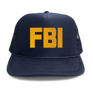 FBI Navy (Gold Text) Investigation Halloween Costume Adjustable Unisex Sports Baseball Hat Cap For Daily Use