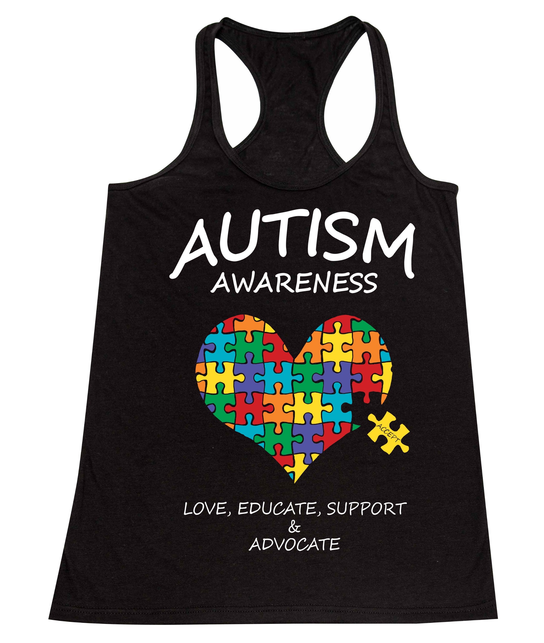 Autism Awareness Support Heart Puzzle colored Ladies' - Etsy