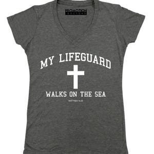 My Lifeguard Walks On The Sea Christian - Women&#39;s V-neck