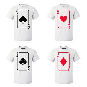 Jeu de cartes T-SHIRT HOMME | Drôle Halloween Groupe Équipe Costume Concours Amis Party Events Poker Fans Jeux de cartes