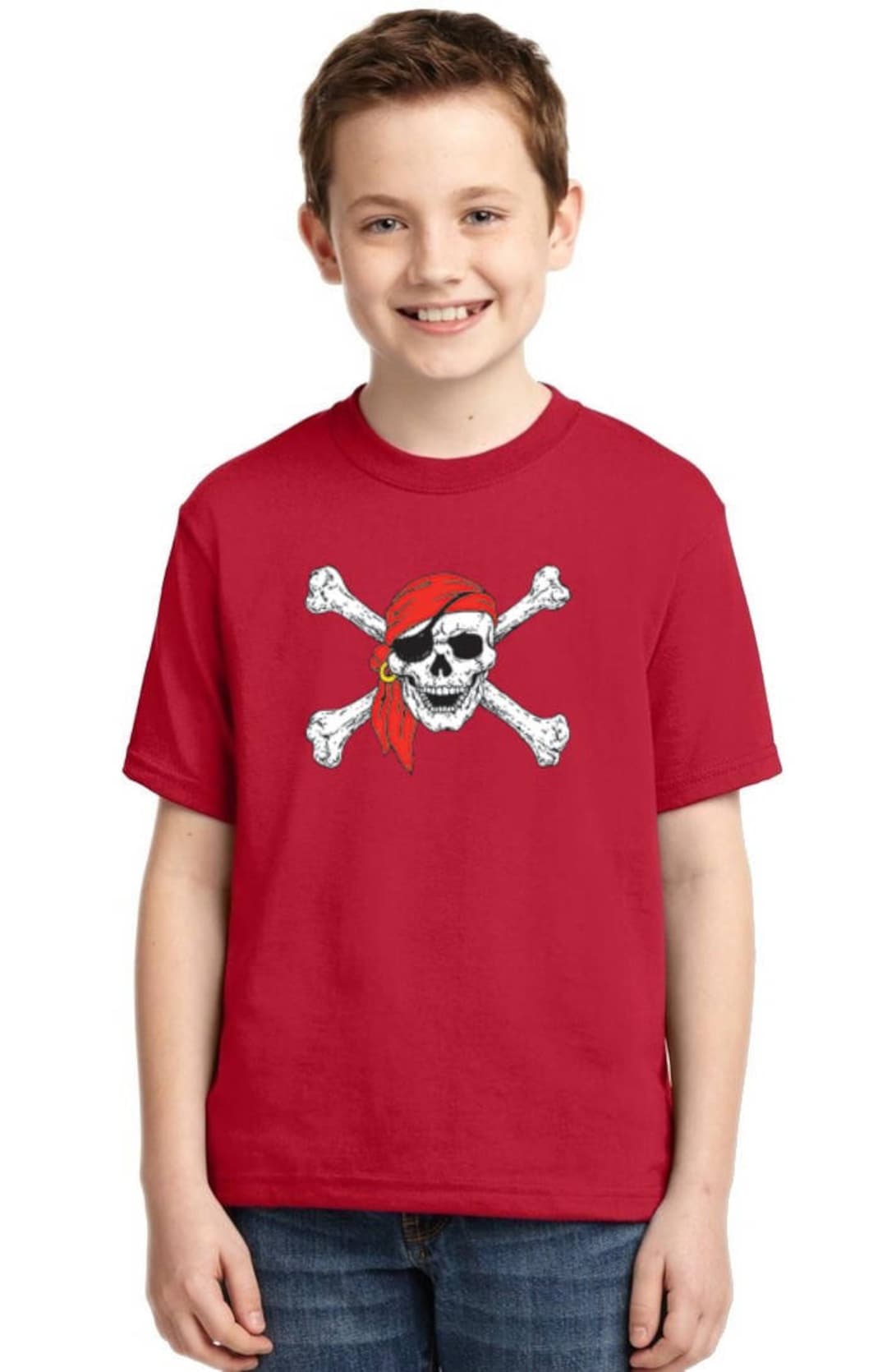 Pirate Crossbones and Red Bandanna Youth T-shirt - Etsy