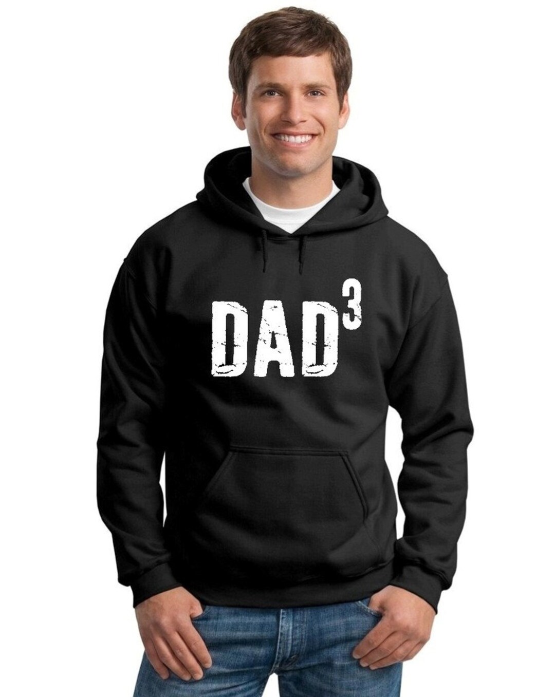 Dad 3 Cubed Dad of Three Hooded Sweatshirt - Etsy