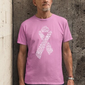 Pink Ribbon Breast Cancer Awareness white Design Men's - Etsy