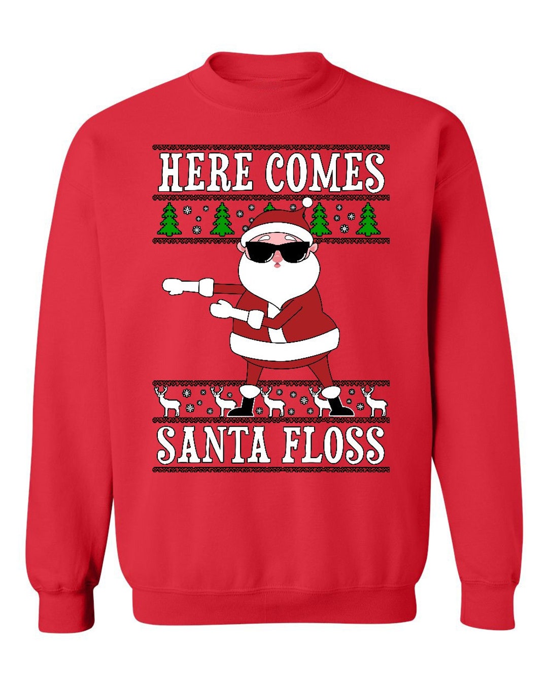 Here Comes Santa Floss Ugly Christmas Crewneck Sweatshirt - Etsy