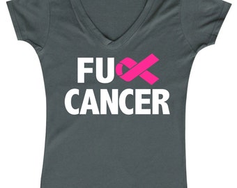 FCK Cancer Pink Ribbon Awareness - Ladies' V-neck