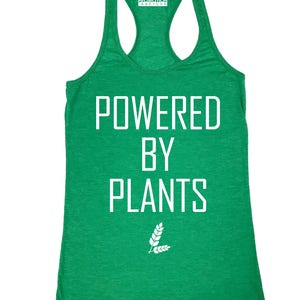 Powered by Plants Funny Vegan - Ladies&#39; Tank Top