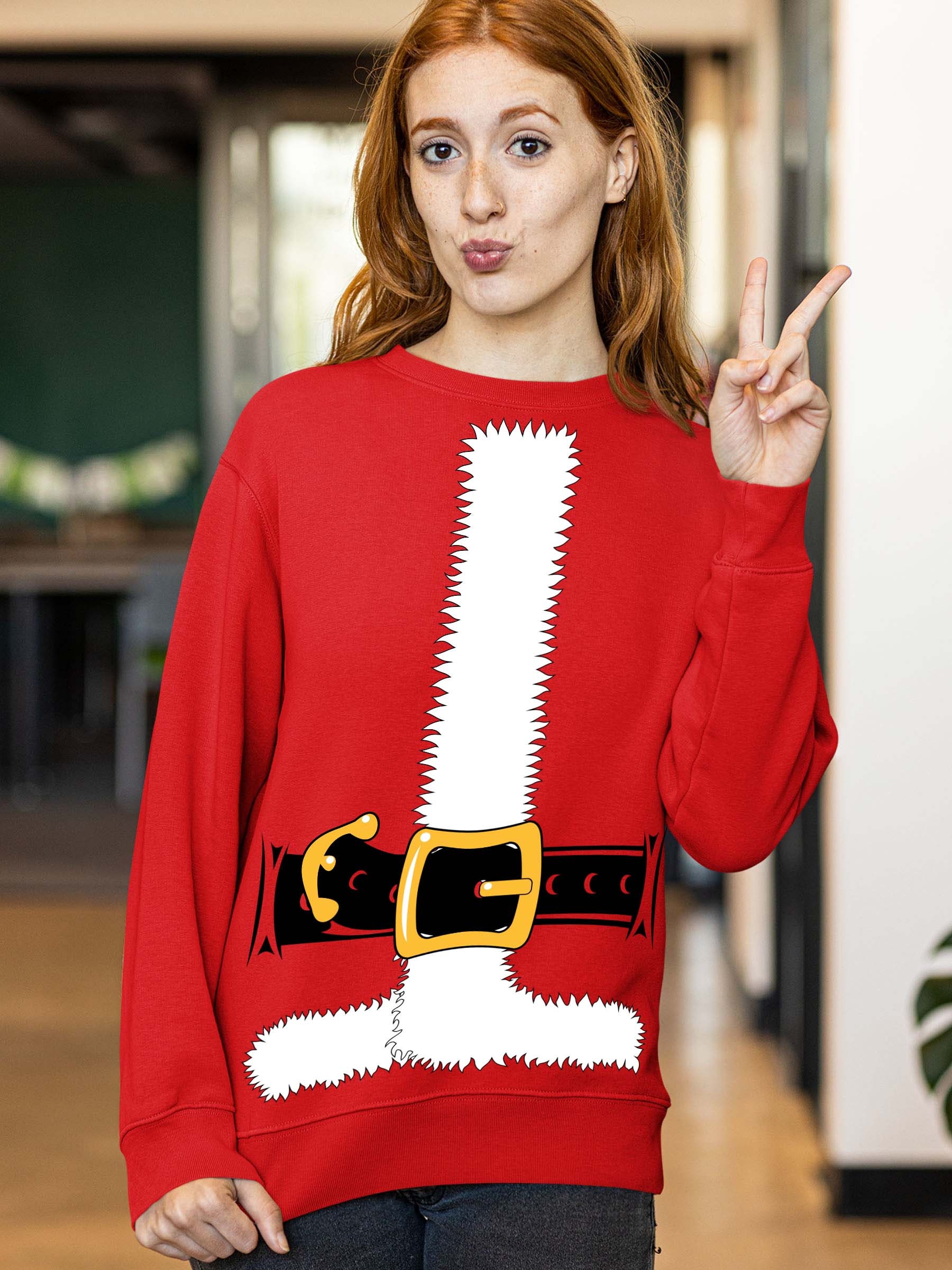 Santa Jacket Crewneck Sweatshirt | Christmas Costume Jumbo Santa Jacket Crewneck Sweatshirt | Christmas Costume Jumbo