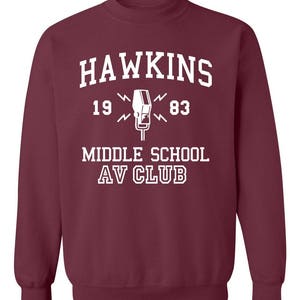 Hawkins Middle School Av Club Sweatshirt Etsy Canada