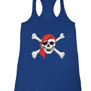 Pirate Crossbones and Red Bandanna - Women&#39;s Tank Top