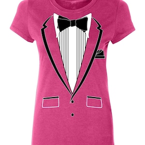 Tuxedo Cleavage Women's T Shirt Fancy Dress Tuxedos Party Funny