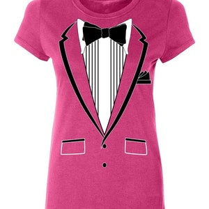 Tuxedo Cleavage Women's T Shirt Fancy Dress Tuxedos Party Funny