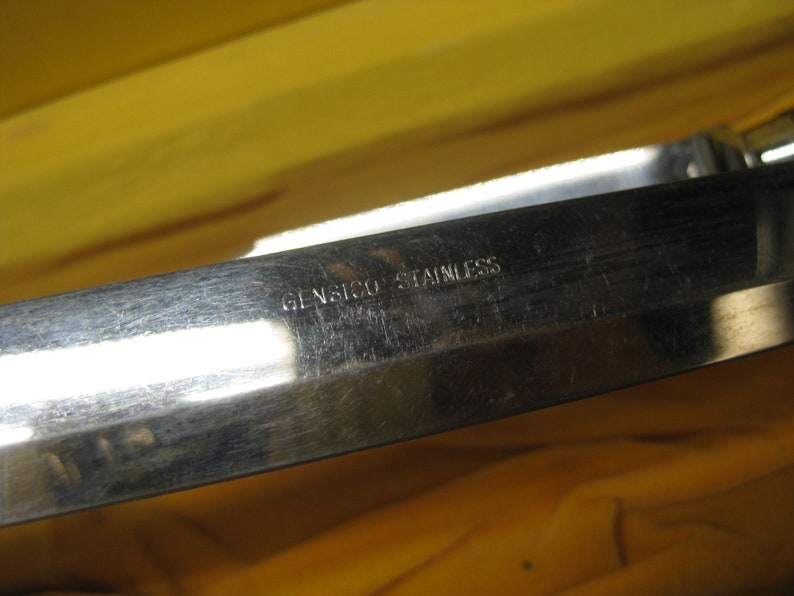 Vintage Gensico Japan Wooden Handle Carving Set W/ Steak Etsy