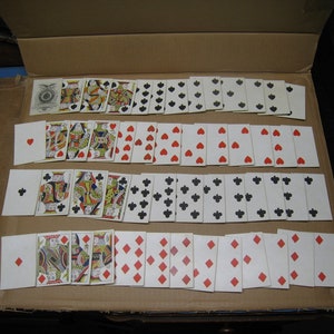Carte da gioco da poker originali vintage/antiche della guerra civile, mazzo completo - A. Dougherty New York / senza numeri immagine 5