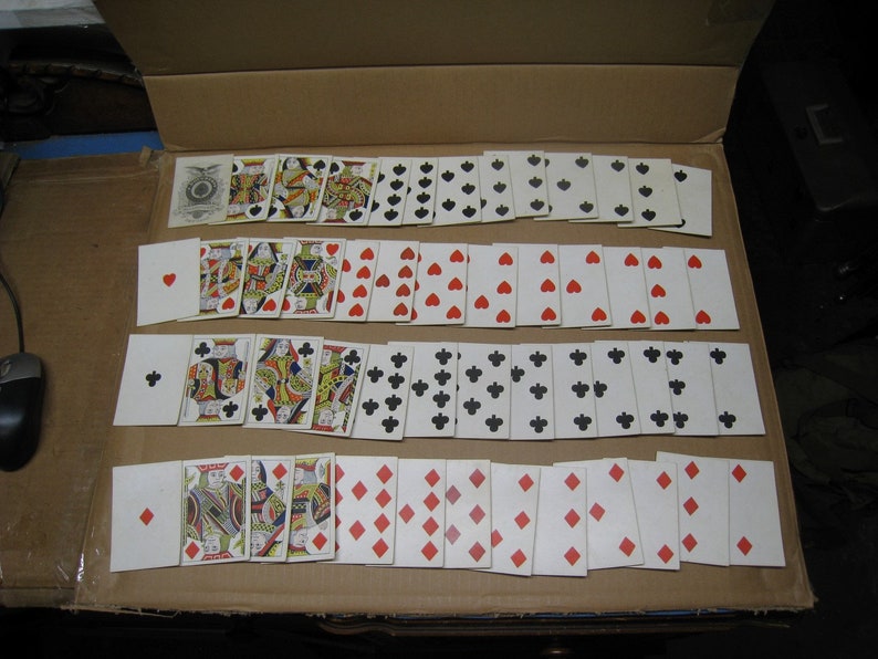 Carte da gioco da poker originali vintage/antiche della guerra civile, mazzo completo - A. Dougherty New York / senza numeri immagine 5