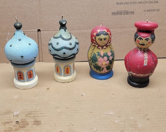 Vintage Russian Doll Style Matryoshka Decorative Candles