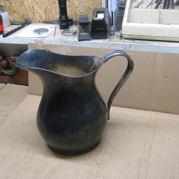 Vintage U.S.N. (Navy) Reed & Barton Water Pitcher No. 3610 - Silver Soldered with Trademark Logo