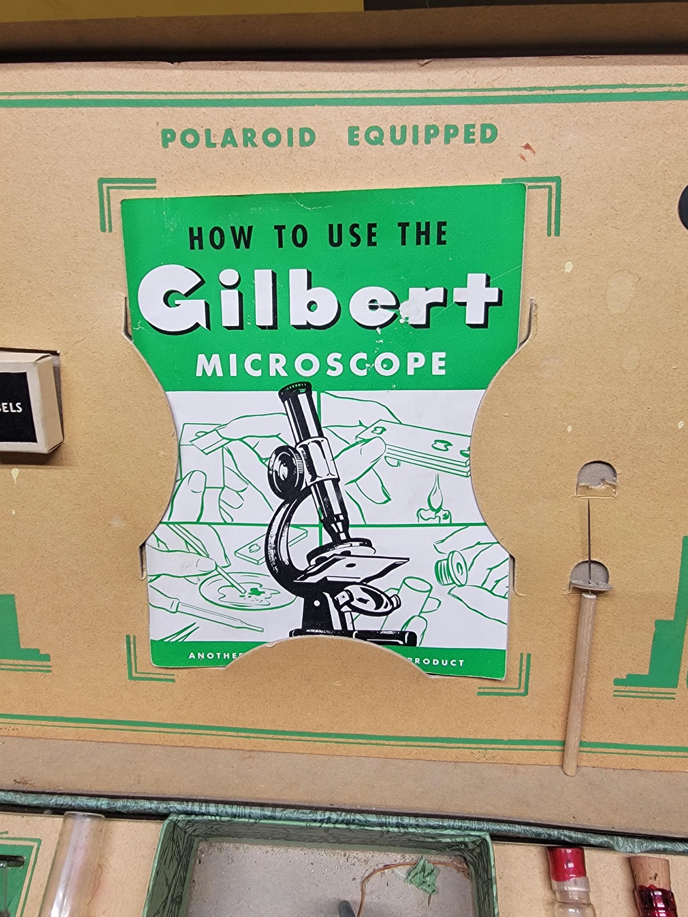 Vintage © 1938 Gilbert No. 8 Microscope Set With Polaroid Jr - Not ...